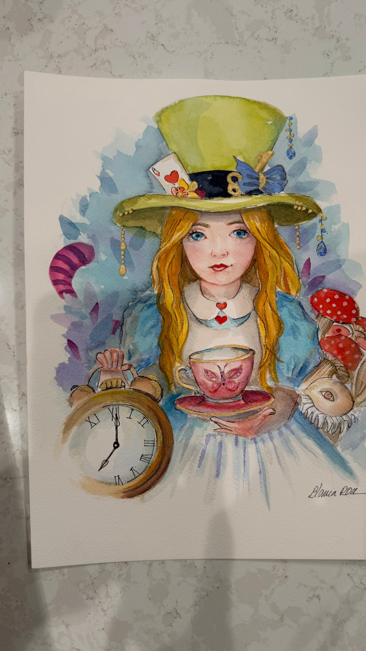 Alice in wonderland tea cup print