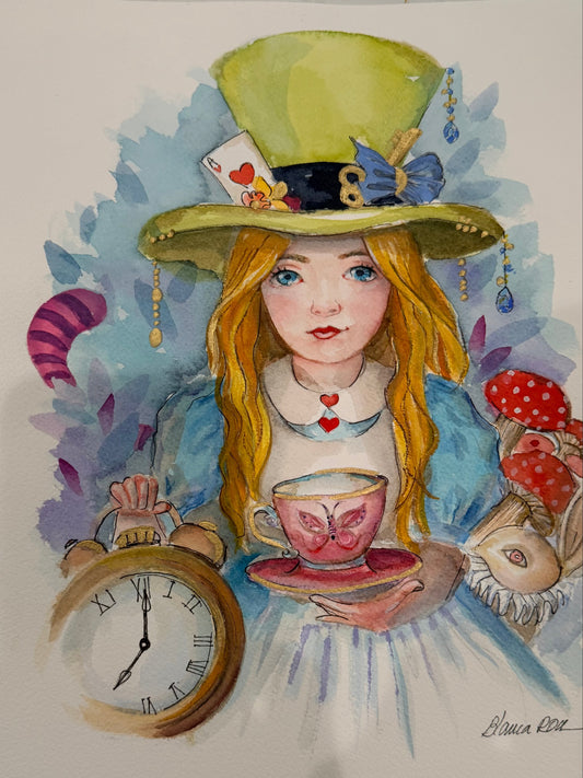 Alice in wonderland tea cup print